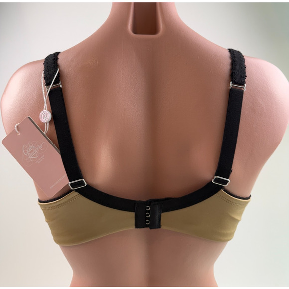 Cake Lingerie Balcony Style Flexible Wire Embroidery Beige Nursing Bra Size 34D - Picture 5 of 16